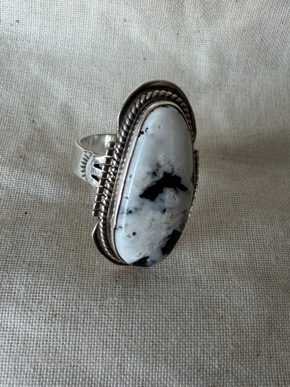 Sterling Silver White Buffalo Turquoise Ring